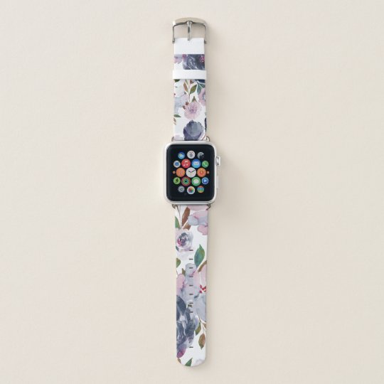 真夜中のシャクヤクのindyの開花のデザインiの時計バンド Apple Watchバンド Zazzle Co Jp