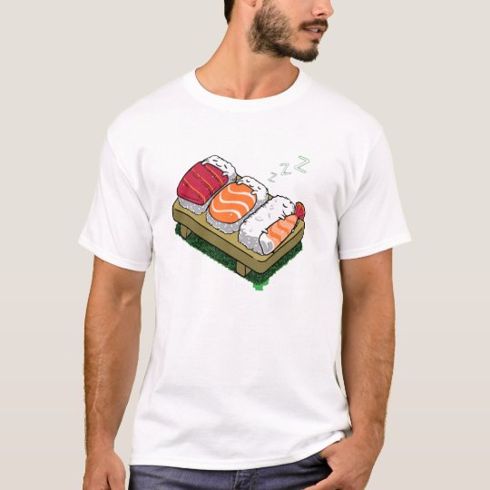 眠い寿司の人のかわいいおもしろtシャツのデザイン Tシャツ Zazzle Co Jp