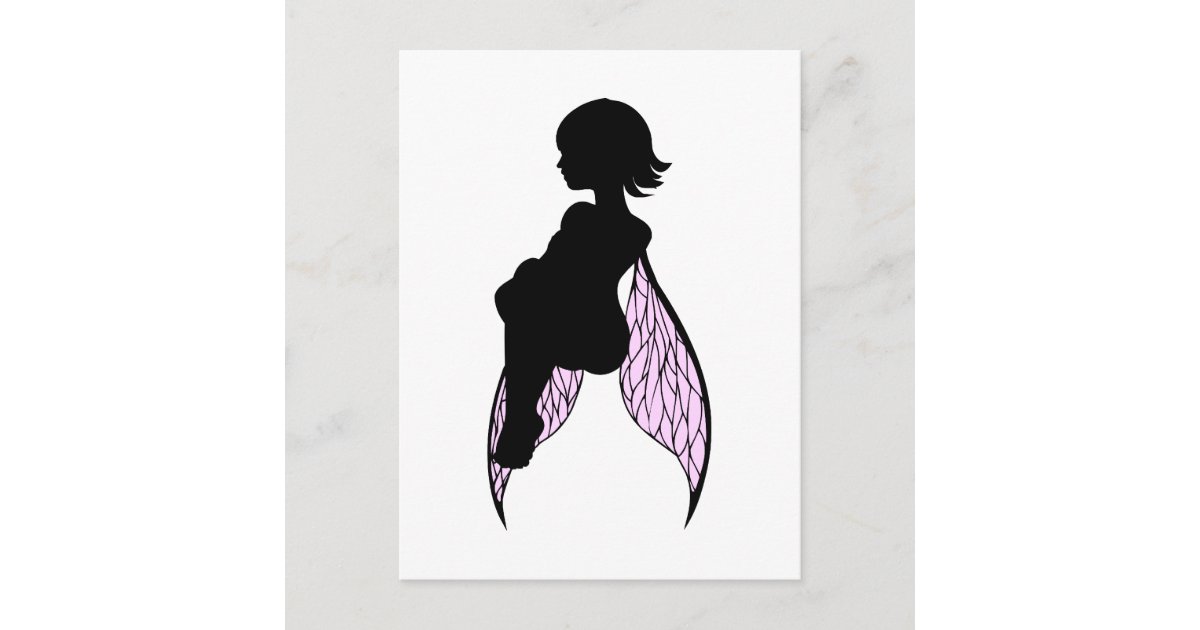 着席の妖精のシルエット ポストカード Zazzle Co Jp 着席の妖精のシルエット ポストカード Zazzle Co Jp