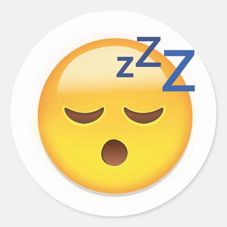 睡眠の顔emoji ラウンドシール Zazzle Co Jp