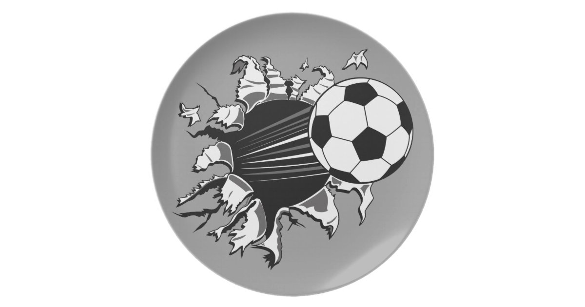 破裂するサッカーボール プレート Zazzle Co Jp 破裂するサッカーボール プレート Zazzle Co Jp
