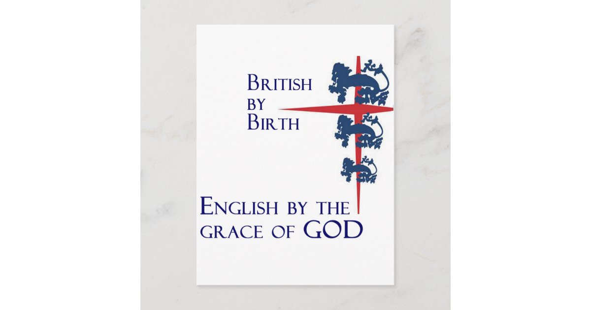 神のお陰で生まれる英国英語 ポストカード Zazzle Co Jp
