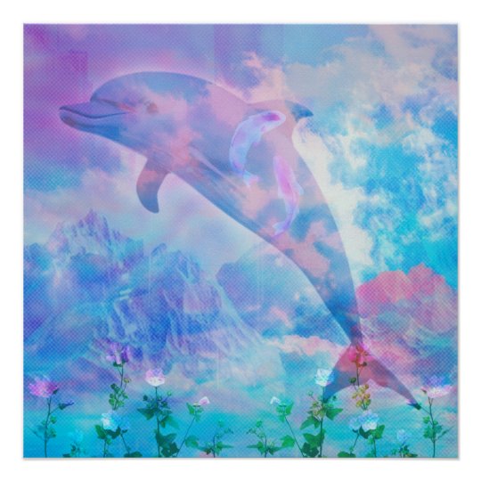 空のvaporwaveのイルカ ポスター Zazzle Co Jp