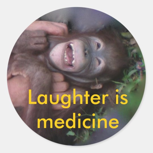 笑い声は薬の笑う動物です ラウンドシール Zazzle Co Jp