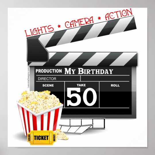 第50誕生日映画テーマ ポスター Zazzle Co Jp