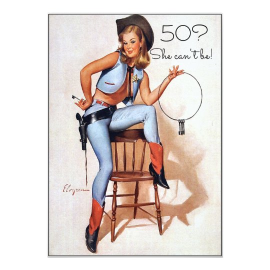 第50誕生日 ヴィンテージ 女性のカーボーイの上のセクシーなpin 招待状 Zazzle Co Jp 第50誕生日 ヴィンテージ 女性のカーボーイの上のセクシーなpin 招待状 Zazzle Co Jp