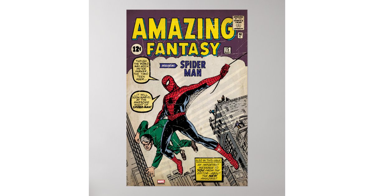 素晴らしいファンタジースパイダーマン漫画 15 ポスター Zazzle Co Jp