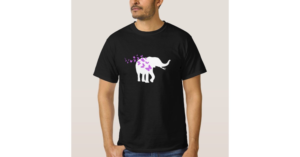 紫の蝶絵文字 象付き蝶 Tシャツ Zazzle Co Jp