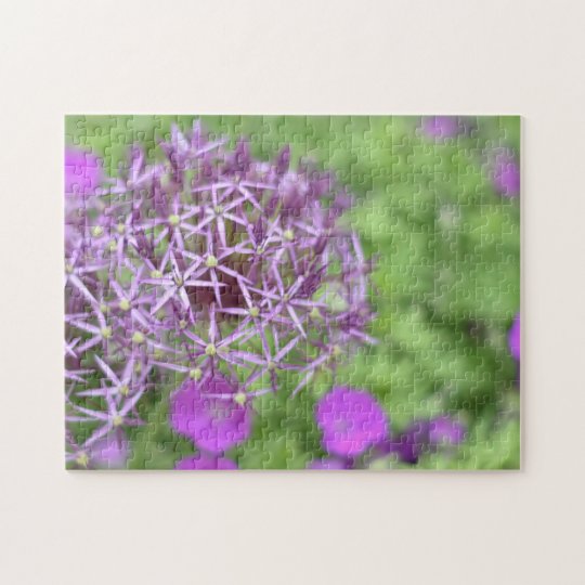 紫ネギ花の自然写真 ジグソーパズル Zazzle Co Jp