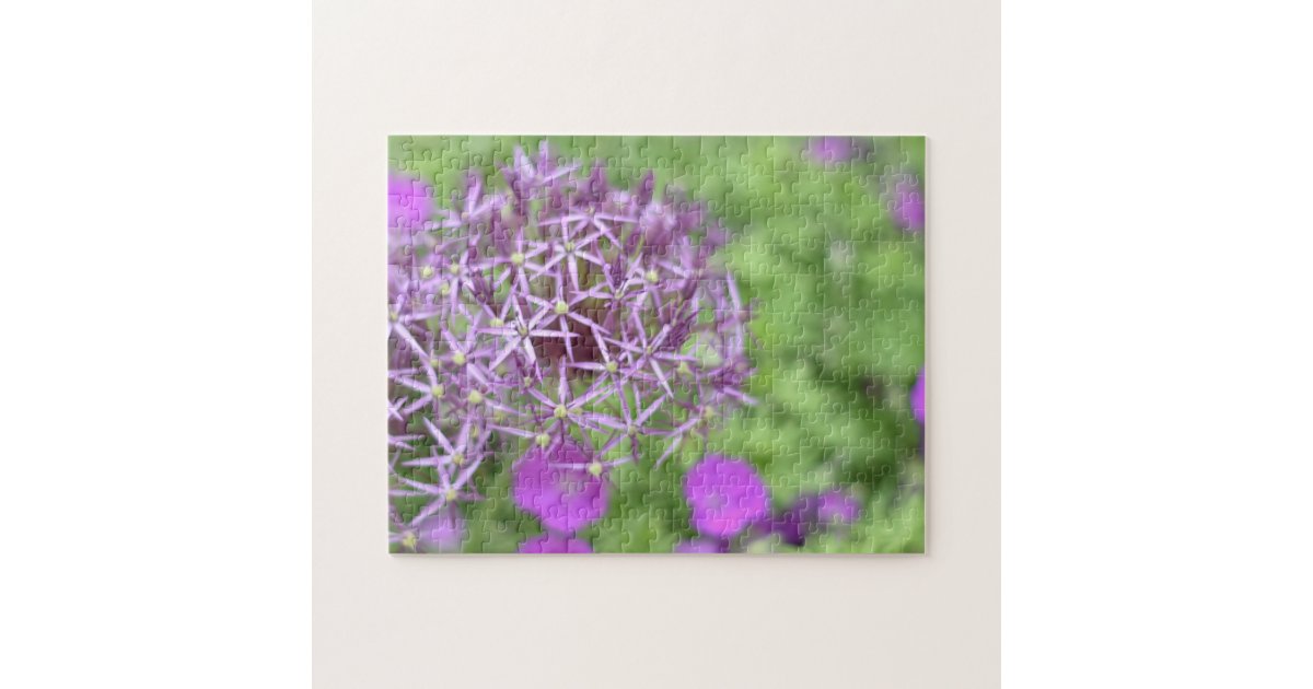 紫ネギ花の自然写真 ジグソーパズル Zazzle Co Jp