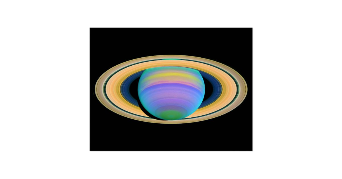 紫外線に見られるように惑星の土星の環 ポストカード Zazzle Co Jp
