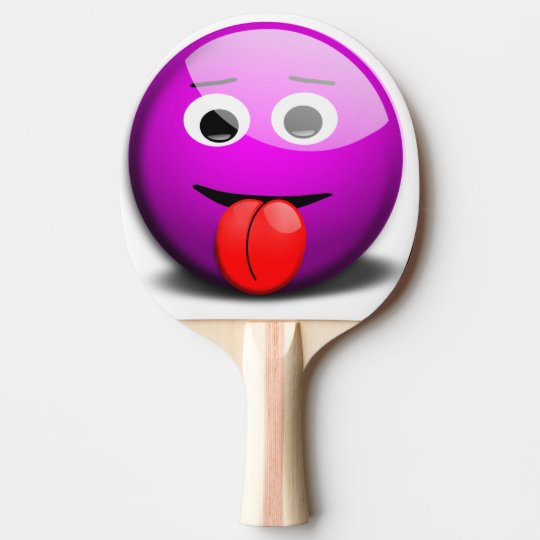 紫絵文字 おもしろい顔 卓球ラケット Zazzle Co Jp