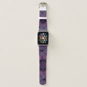 万華鏡のように千変万化するパターンティール 緑がかった色 黒と紫の幾何学模様 Apple Watchバンド Zazzle Co Jp