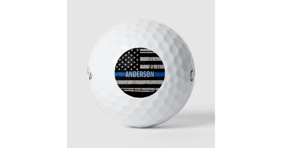 細い青い線 米国国旗警察官 ゴルフボール Zazzle Co Jp