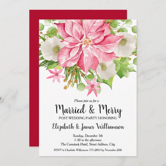 結婚した メリーポスト結婚クリスマス招待状 Zazzle Co Jp