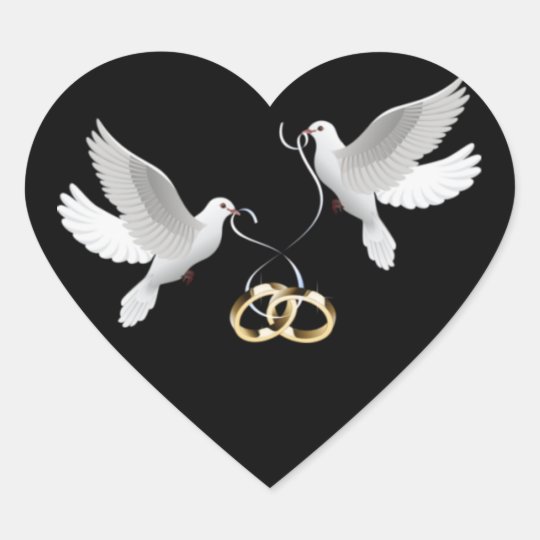 結婚式の鳩の黒いハートのステッカー ハートシール Zazzle Co Jp 結婚式の鳩の黒いハートのステッカー ハートシール Zazzle Co Jp