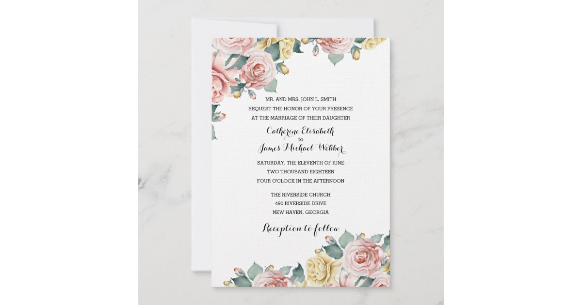 結婚式招待状が花嫁の両親が主催 招待状 Zazzle Co Jp