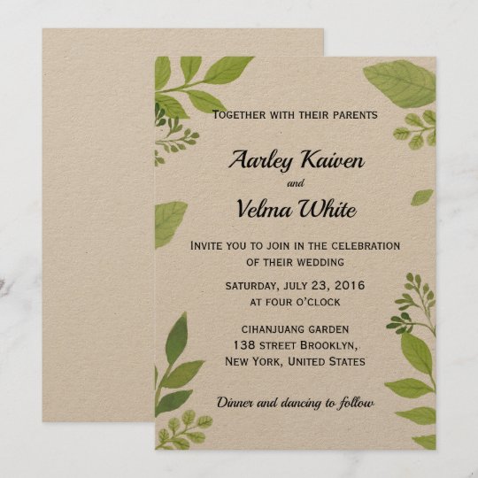 結婚式招待状ズビンテ素朴ージウエディングテーマ 招待状 Zazzle Co Jp