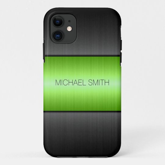 緑と黒のステンレス鋼金属 Case Mate Iphoneケース Zazzle Co Jp