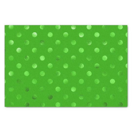 緑の金属箔のフェイク水玉模様背景 薄葉紙 Zazzle Co Jp