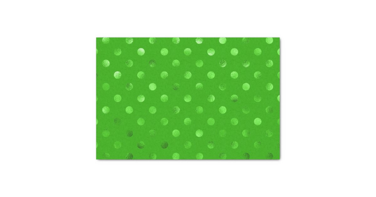緑の金属箔のフェイク水玉模様背景 薄葉紙 Zazzle Co Jp
