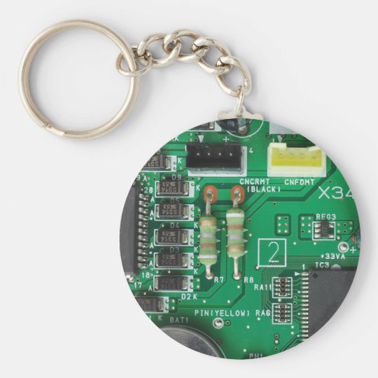 緑の電子回路のボード コンピュータパターン キーホルダー Zazzle Co Jp