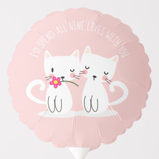 美しい猫パーソナライズなメッセージのバレンタインデー バルーン Zazzle Co Jp