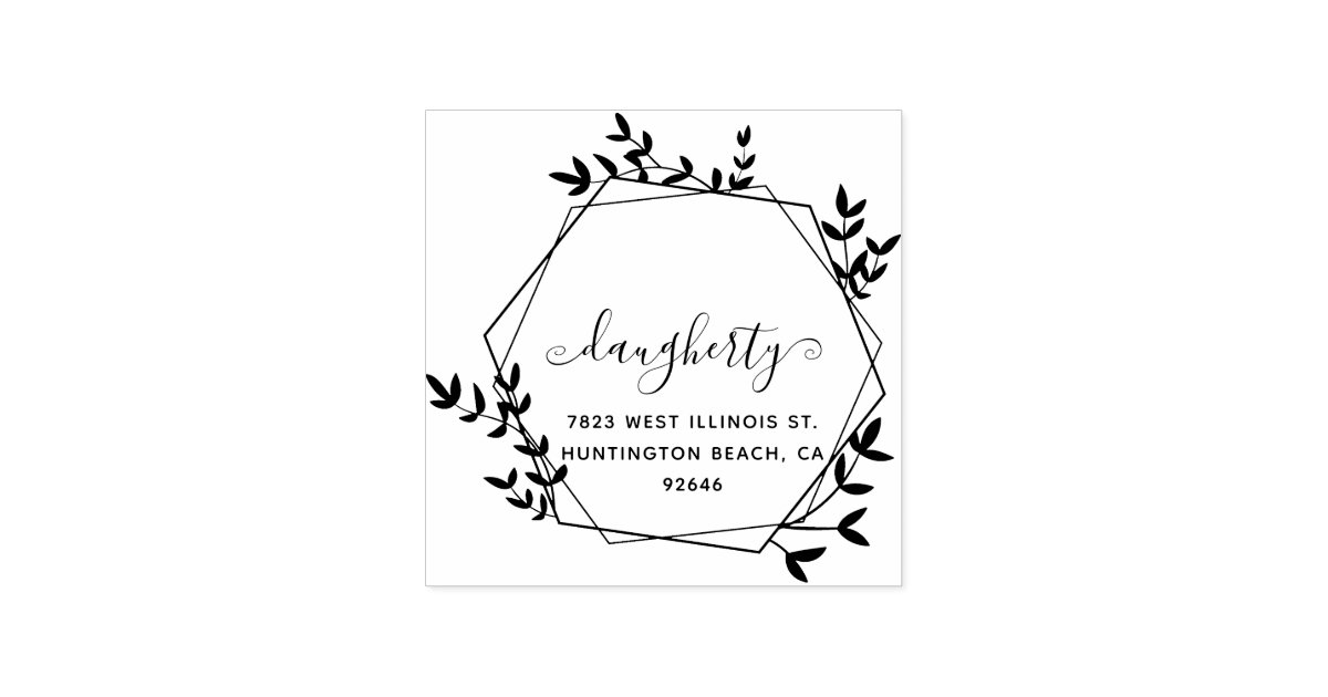 美しく素朴な花フレームの手書きのリターンa ラバースタンプ Zazzle Co Jp