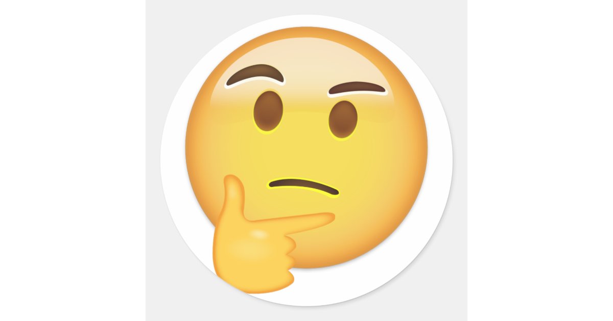 考えるな顔emoji ラウンドシール Zazzle Co Jp