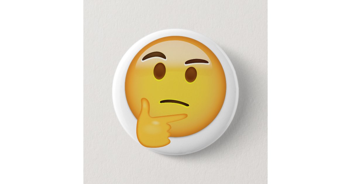 考えるな顔emoji 缶バッジ Zazzle Co Jp