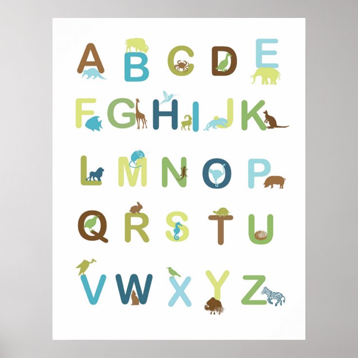 自然な色のアルファベットポスター ポスター Zazzle Co Jp