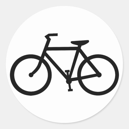 自転車のシルエット ラウンドシール Zazzle Co Jp