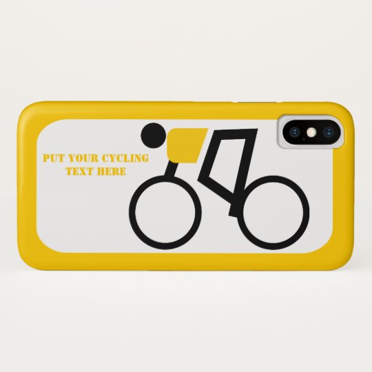 自転車の黄色い黒いアイコンに乗った自転車乗り Case-Mate iPhoneケース