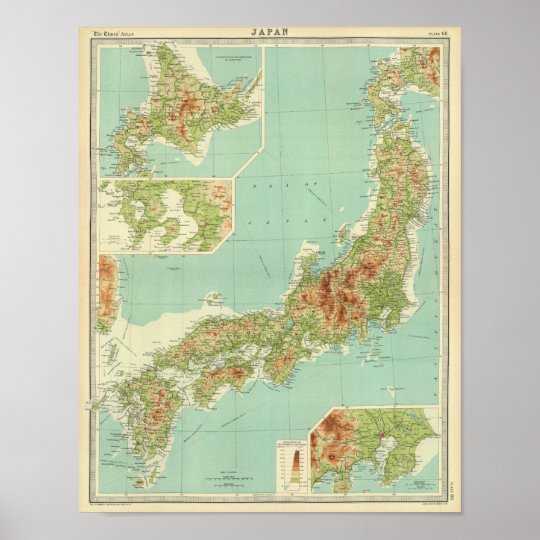 航路が付いている日本地図 ポスター Zazzle Co Jp