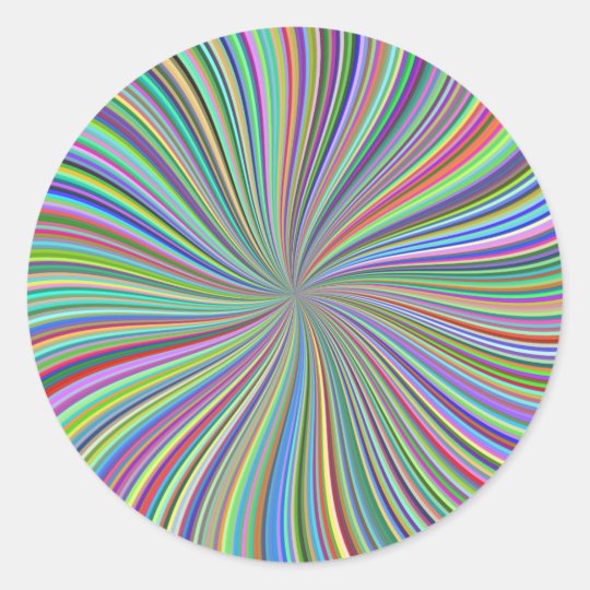 色の目の錯覚の螺線形のクレヨン箱 ラウンドシール Zazzle Co Jp