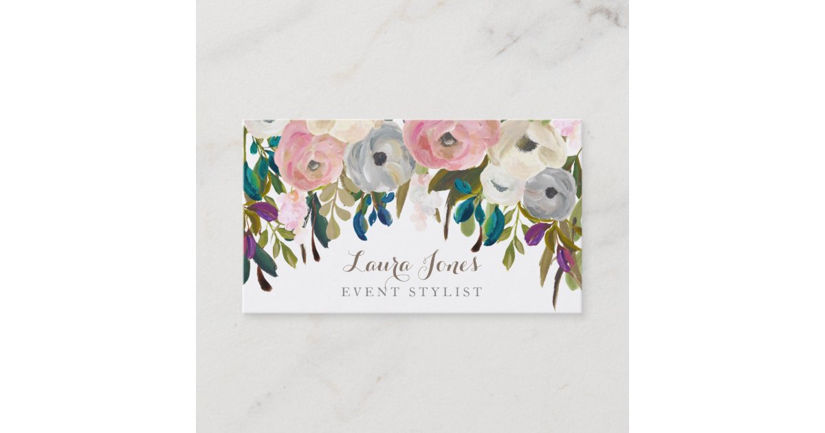 色彩の鮮やかな花の花屋のスタイリストの名刺 予約カード Zazzle Co Jp