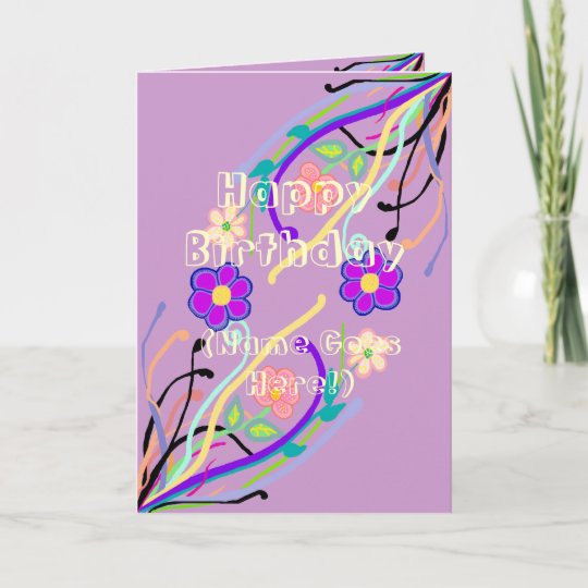 花のデザインの誕生日 カード Zazzle Co Jp