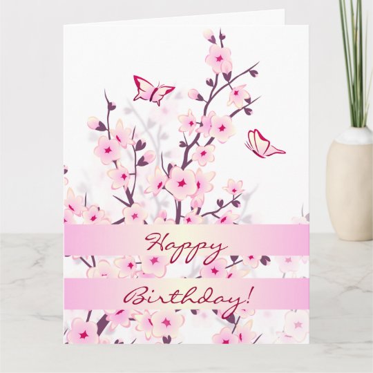 花の桜のハッピーバースデー カード Zazzle Co Jp