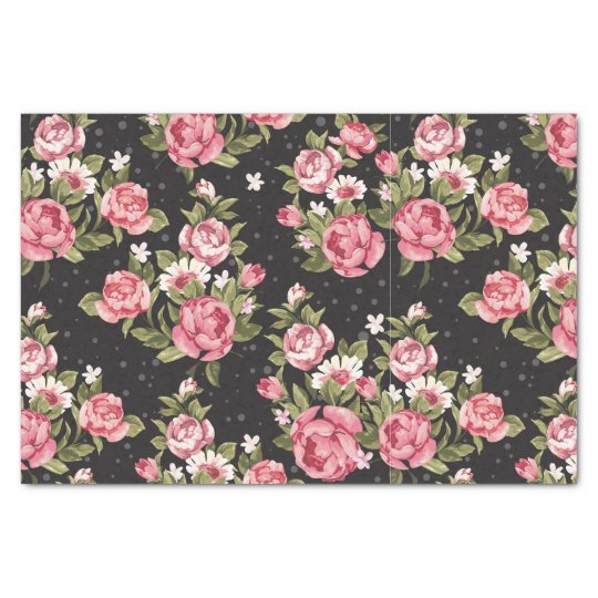 花柄 バラ 赤 黒 背景 ピンクぼろぼろの上品 薄葉紙 Zazzle Co Jp 花柄 バラ 赤 黒 背景 ピンクぼろぼろの上品 薄葉紙 Zazzle Co Jp