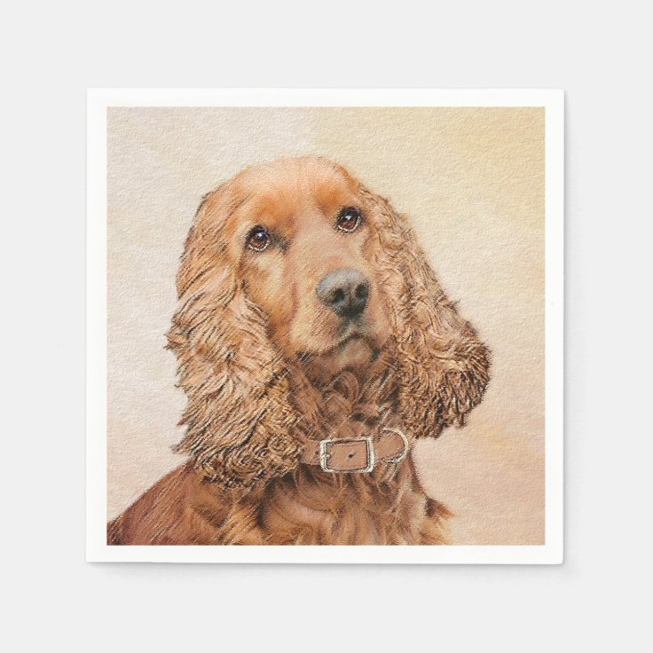 英国のコッカースパニエル犬絵画ズ オリジナルドッグアート スタンダードカクテルナプキン Zazzle Co Jp