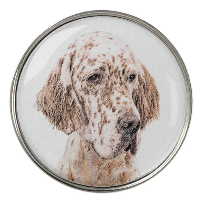 英国のセッター オレンジ 絵画ベルトンの犬芸術 ゴルフボールマーカー Zazzle Co Jp