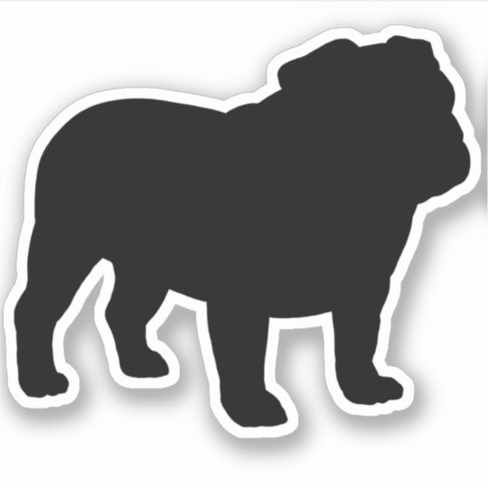 英国のブルドッグのシルエットのカッコいい犬のビニールのステッカー シール Zazzle Co Jp