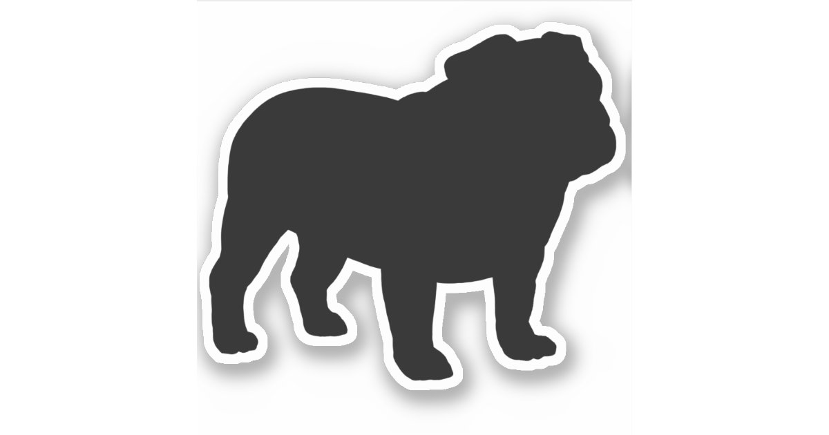 英国のブルドッグのシルエットのカッコいい犬のビニールのステッカー シール Zazzle Co Jp