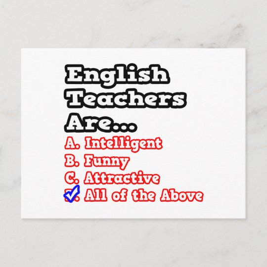 英語先生クイズ 冗談 ポストカード Zazzle Co Jp 英語先生クイズ 冗談 ポストカード Zazzle Co Jp