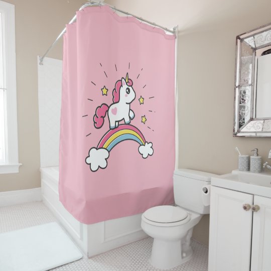 虹のデザインのかわいいユニコーン シャワーカーテン Zazzle Co Jp 虹のデザインのかわいいユニコーン シャワーカーテン Zazzle Co Jp