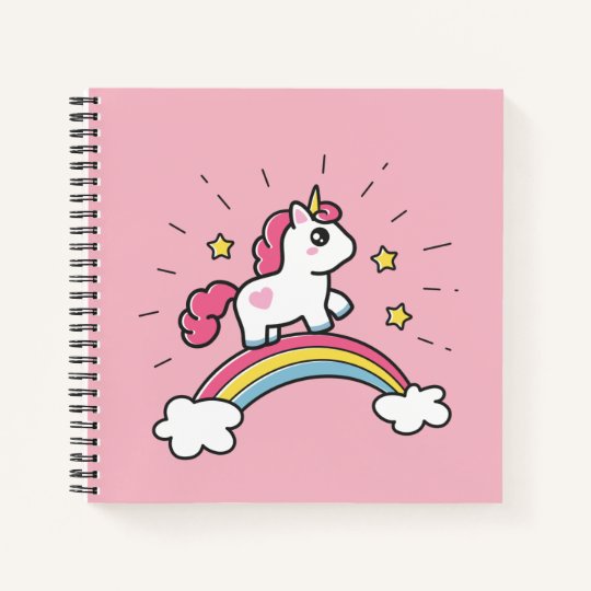 虹のデザインのかわいいユニコーン ノートブック Zazzle Co Jp 虹のデザインのかわいいユニコーン ノートブック Zazzle Co Jp