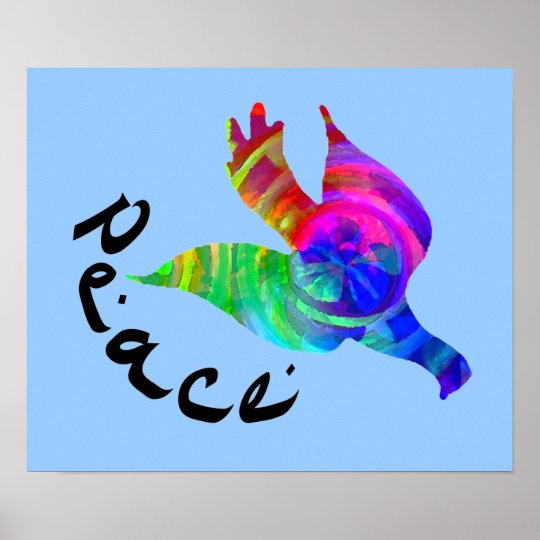 虹の鳩の平和ポスター ポスター Zazzle Co Jp