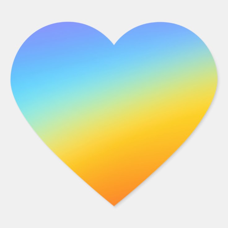 虹ハート ハートシール Zazzle Co Jp