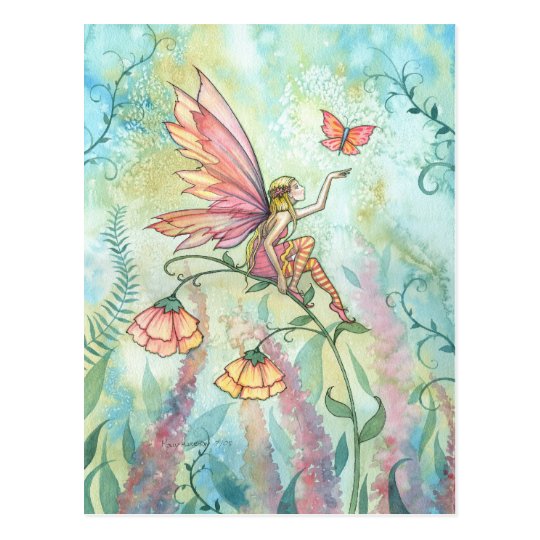 蝶ファンタジーの芸術の春の妖精 ポストカード Zazzle Co Jp