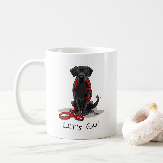 行くぞ ブラックラブラドールレトリーバー かわいい犬 コーヒーマグカップ Zazzle Co Jp